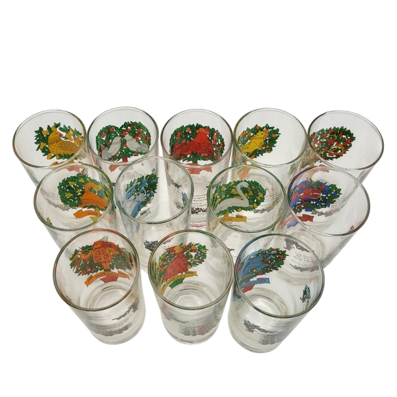 NWT Vintage 12 Days of Christmas Glasses Indiana Glass - Picture 3 of 7